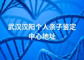 武漢漢陽個人親子鑒定中心地址