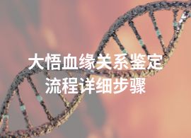 大悟血緣關(guān)系鑒定流程詳細(xì)步驟