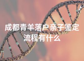 成都青羊落戶親子鑒定流程有什么