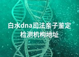 白水dna司法親子鑒定檢測機構(gòu)地址