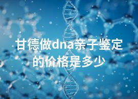 甘德做dna親子鑒定的價格是多少